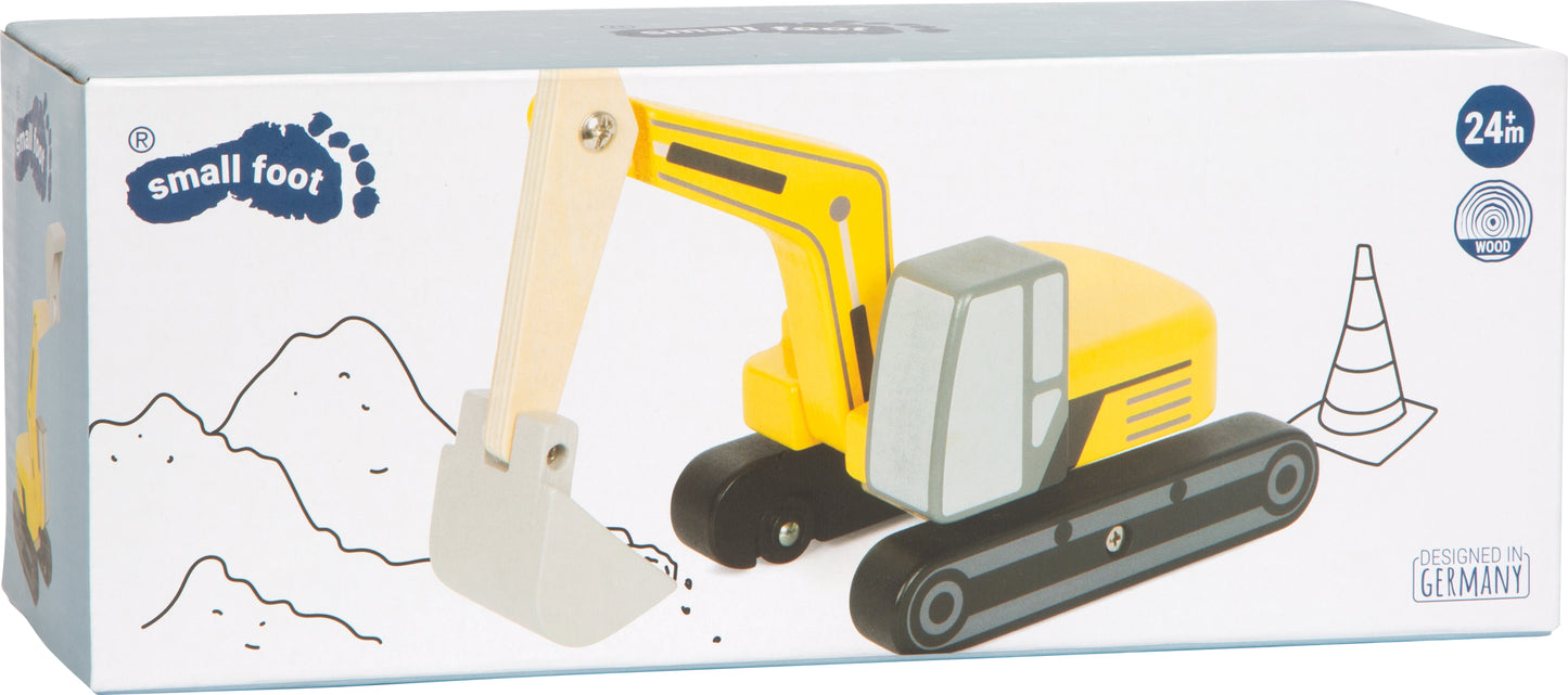 Excavator din Lemn cu Braț Mobil și Șenile (Rotire 360°) - Small Foot