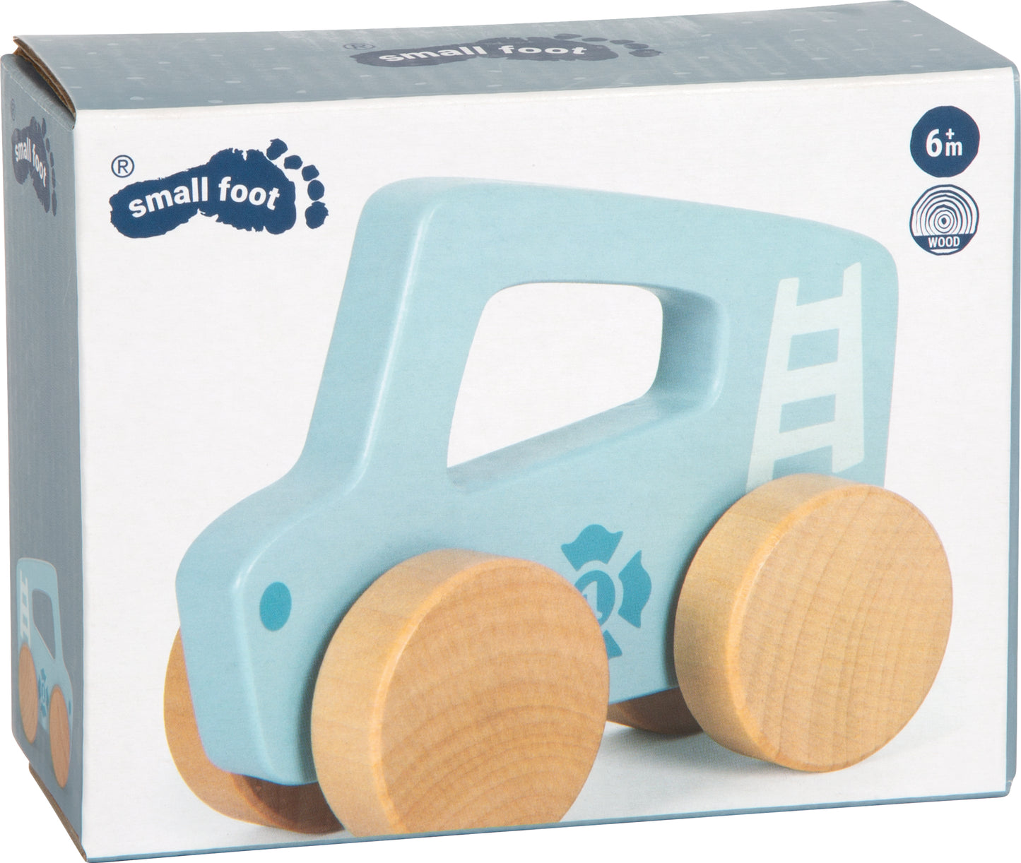 Mașinuță de Împins și Apucat din Lemn "Albastru Pastel" (Small Foot)