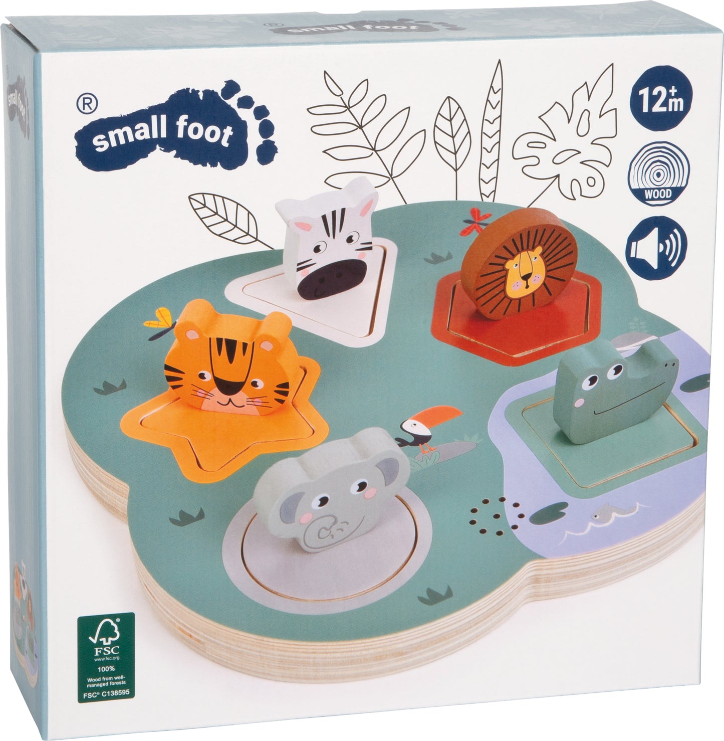 Puzzle Interactiv cu Sunete "Animale Safari" (Small Foot)