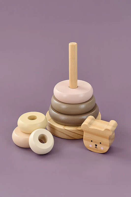 Turn de Stivuit din Lemn - Ursulețul Teddy (Jabadabado)