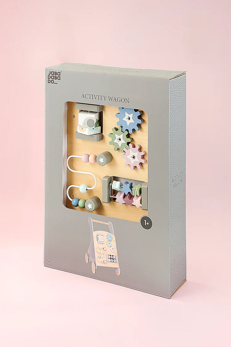 Antepremergător din Lemn cu Cuburi de Construit - Teddy - Jabadabado