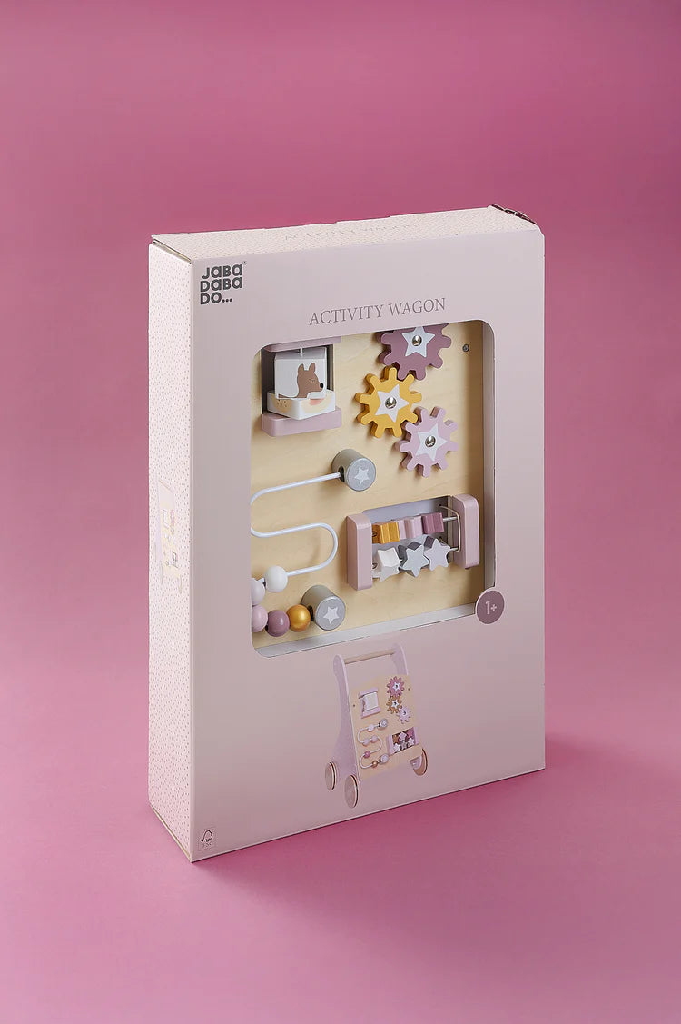 Antepremergător din Lemn cu Cuburi de Construit - Bunny- Jabadabado