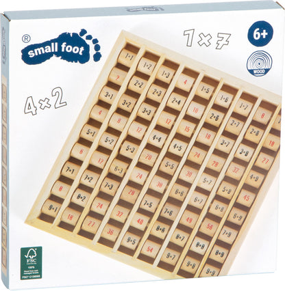 Tabla Înmulțirii din Lemn cu Cilindri Rotativi – Small Foot | Joc Educativ pentru Matematică