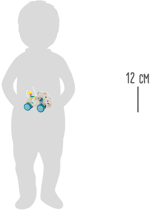 Elefant de Împins cu Labirint Motric "Jungle" – Small Foot | Jucărie 2-în-1 din Lemn