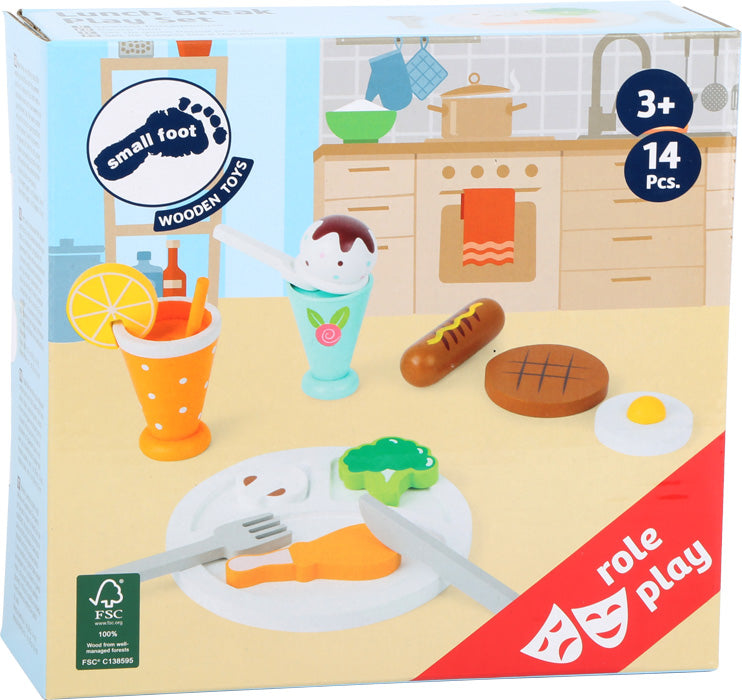 Set Mâncare de Tăiat din Lemn "Lunch Break" – Small Foot | Accesorii Bucătărie & Joc de Rol