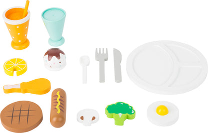 Set Mâncare de Tăiat din Lemn "Lunch Break" – Small Foot | Accesorii Bucătărie & Joc de Rol