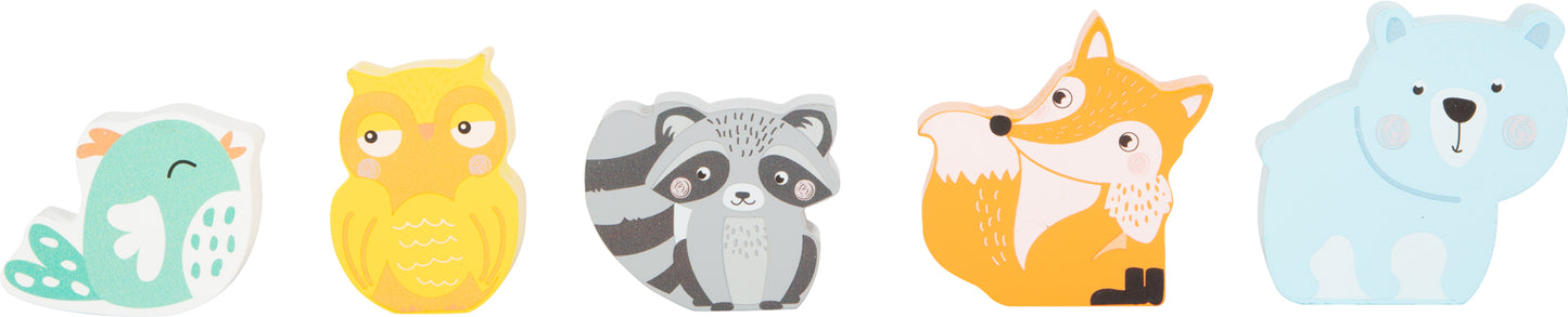 Cuburi de Stivuit din Carton și Lemn - Animale Pastel - Small Foot