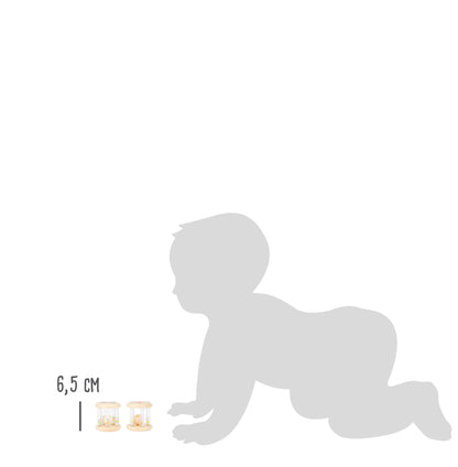 Set de 2 Jucării - Zornăitoare din Lemn  - Animăluțe Pastel - Small Foot