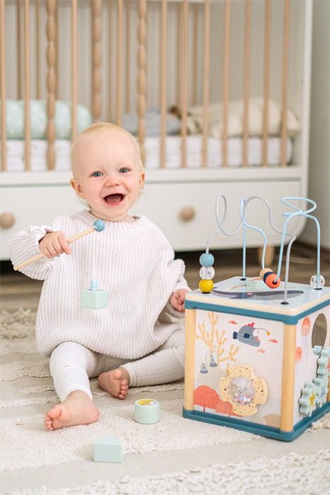 Cub de Activități din Lemn "Lumea Subacvatică" - 5 Activități cu Pescuit - Small Foot