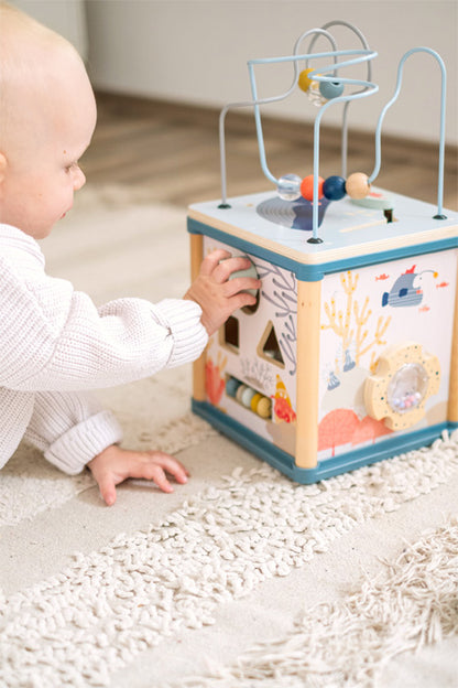 Cub de Activități din Lemn "Lumea Subacvatică" - 5 Activități cu Pescuit - Small Foot