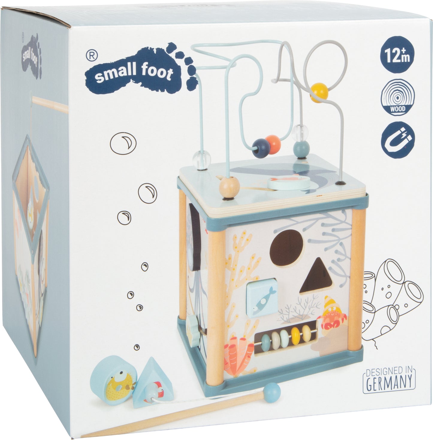 Cub de Activități din Lemn "Lumea Subacvatică" - 5 Activități cu Pescuit - Small Foot