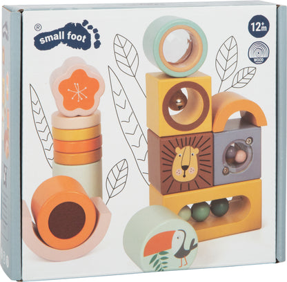 Set Cuburi Senzoriale din Lemn - Exploratorul Safari - Small Foot