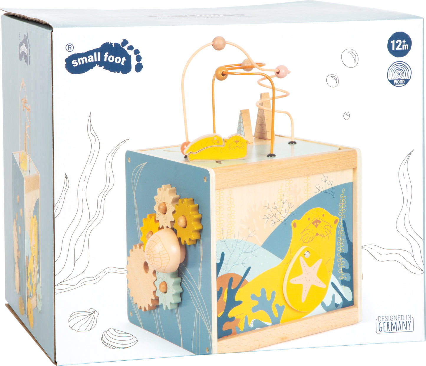 Centru de Activități Bebe - Cub Multifuncțional Seaside cu Labirint și Sortator