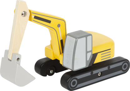 Excavator din Lemn cu Braț Mobil și Șenile (Rotire 360°) - Small Foot