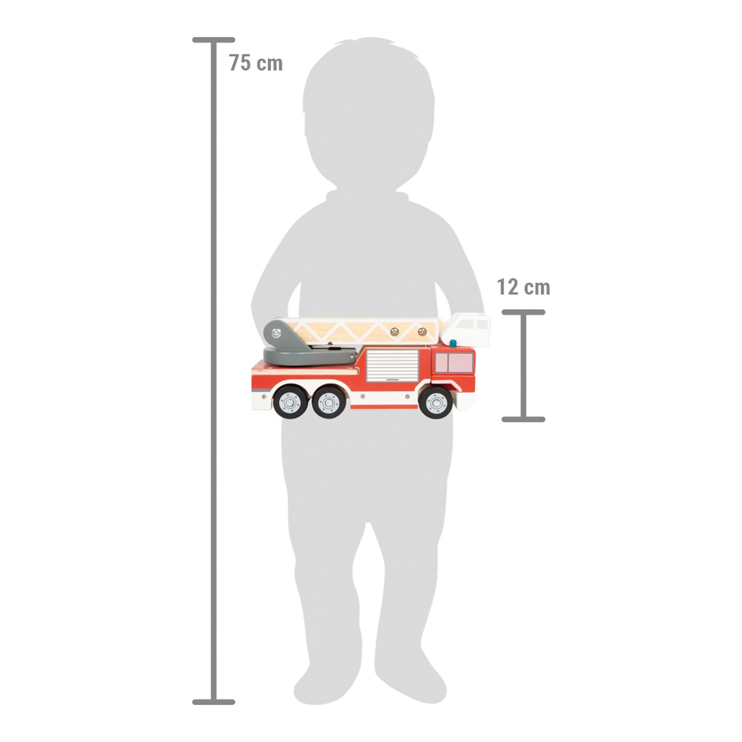 Mașină de Pompieri din Lemn cu Scară Rotativă și Macara (Small Foot)