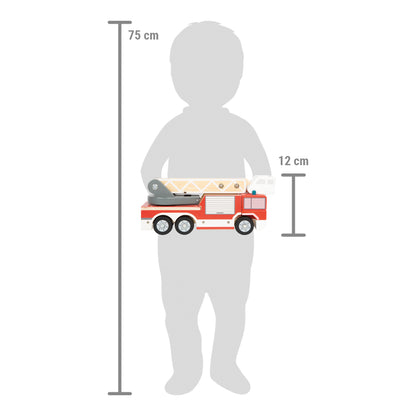 Mașină de Pompieri din Lemn cu Scară Rotativă și Macara (Small Foot)