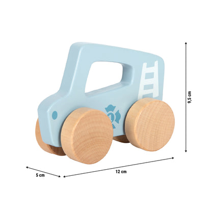 Mașinuță de Împins și Apucat din Lemn "Albastru Pastel" (Small Foot)