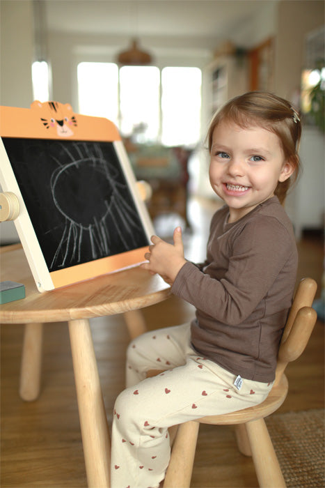 Tablă Magnetică 2-în-1 Portabilă "Safari" (Tigru) – Small Foot | Set Creativ cu Accesorii