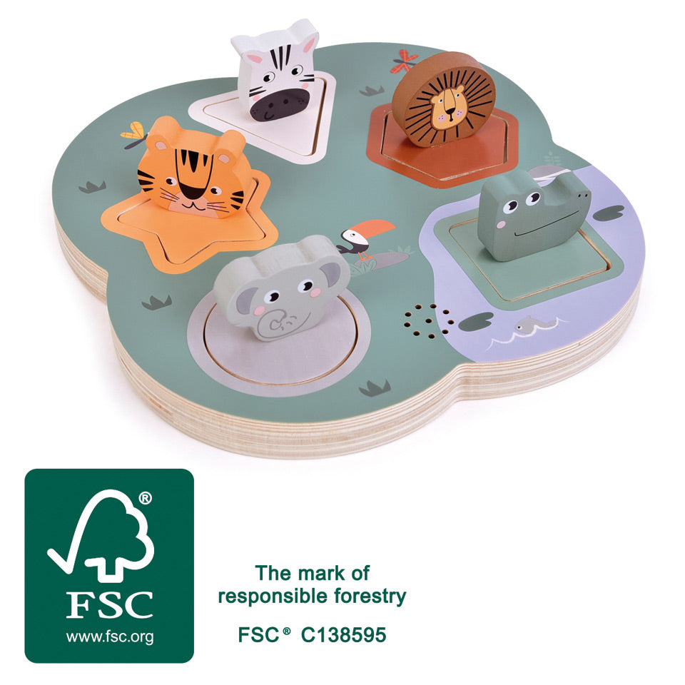 Puzzle Interactiv cu Sunete "Animale Safari" (Small Foot)