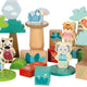 Set de Construcție din Lemn - 50 Cuburi "Prietenii din Junglă" (Small Foot)