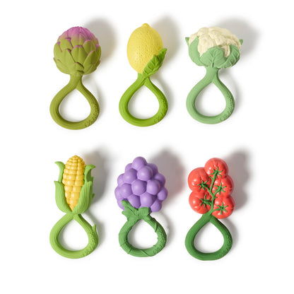 Jucărie Zornăitoare și de Dentiție din Cauciuc Natural Struguri - Grapes Rattle (Oli & Carol)