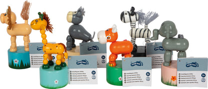 Figurine Dansatoare din Lemn "Safari Africa" (Push Puppets) – Small Foot | Jucării de Motricitate