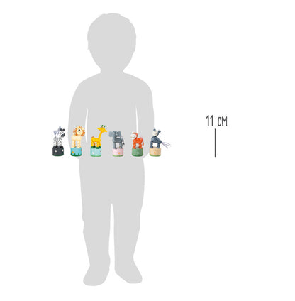 Figurine Dansatoare din Lemn "Safari Africa" (Push Puppets) – Small Foot | Jucării de Motricitate