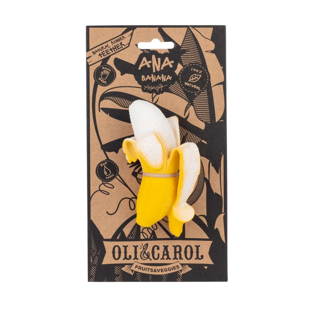 Jucărie dentiție bebeluși din cauciuc natural Ana Banana Oli and Carol
