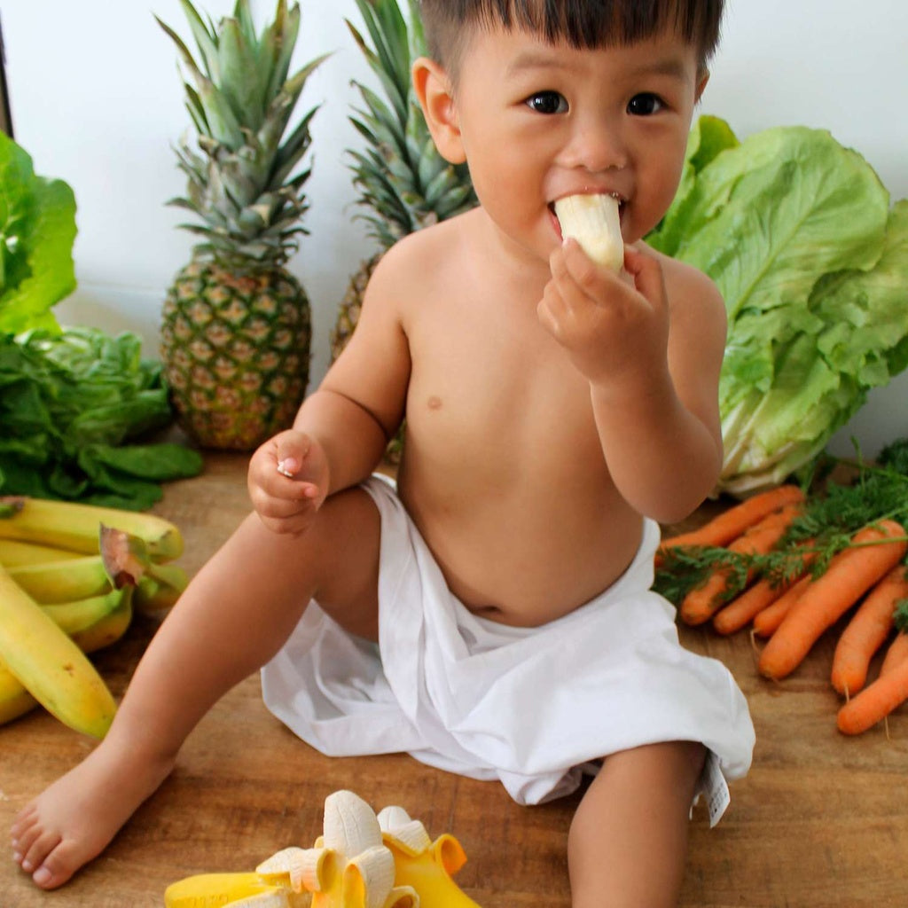 Jucărie dentiție bebeluși din cauciuc natural Ana Banana Oli and Carol