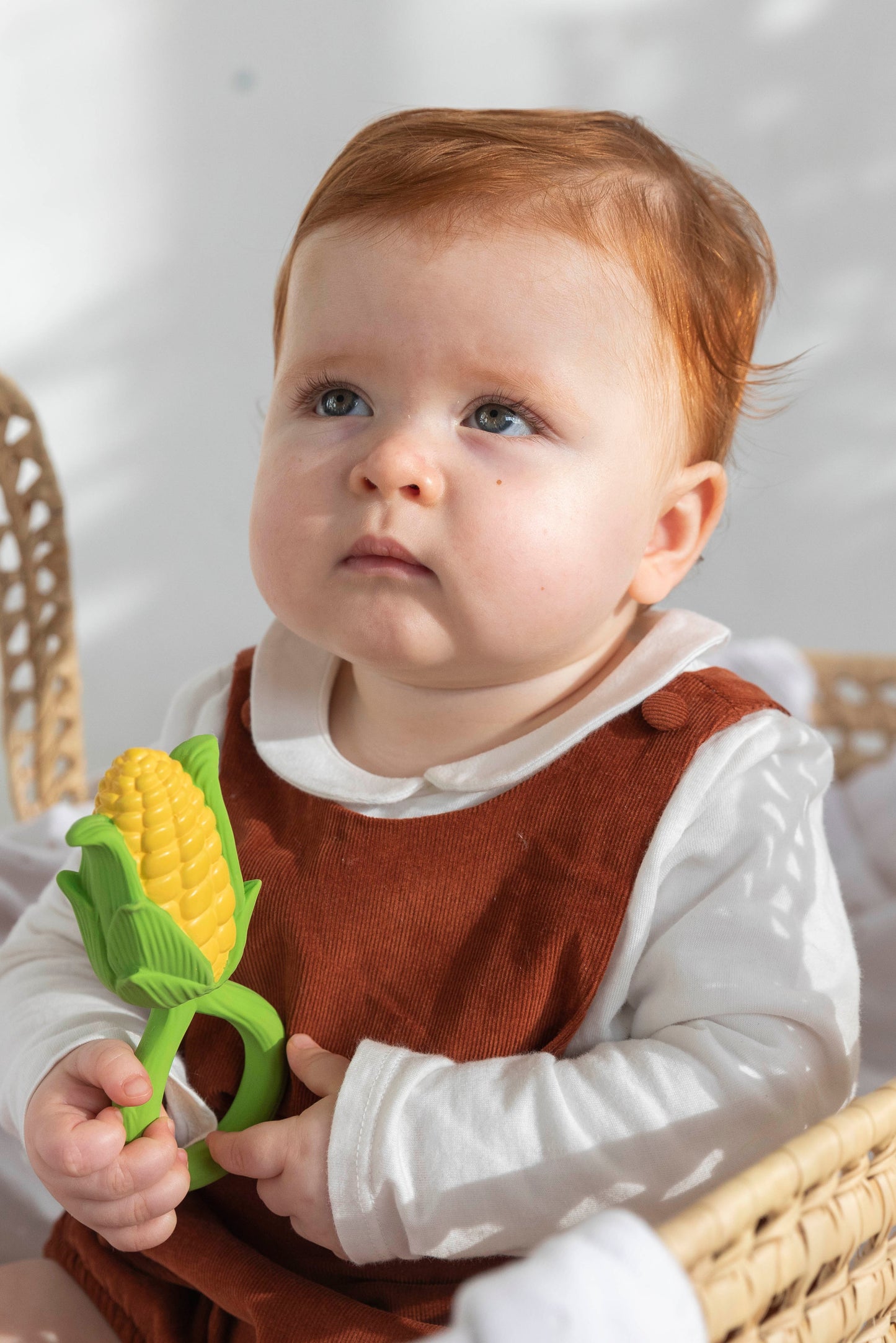 Jucărie senzorială porumb pentru bebeluși, design ergonomic Montessori