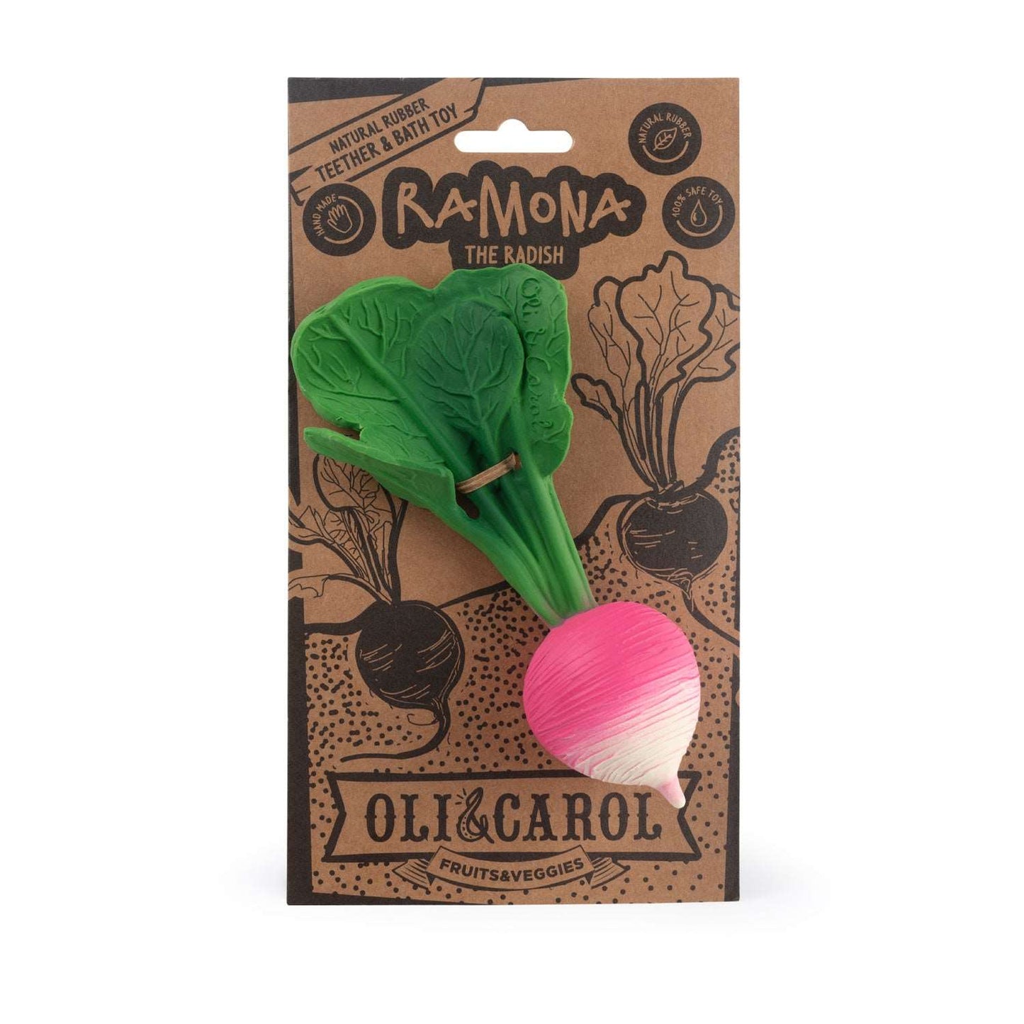 Jucărie Dentiție  și  Baie din Cauciuc Natural Ridiche - Ramona the Radish (Oli & Carol)