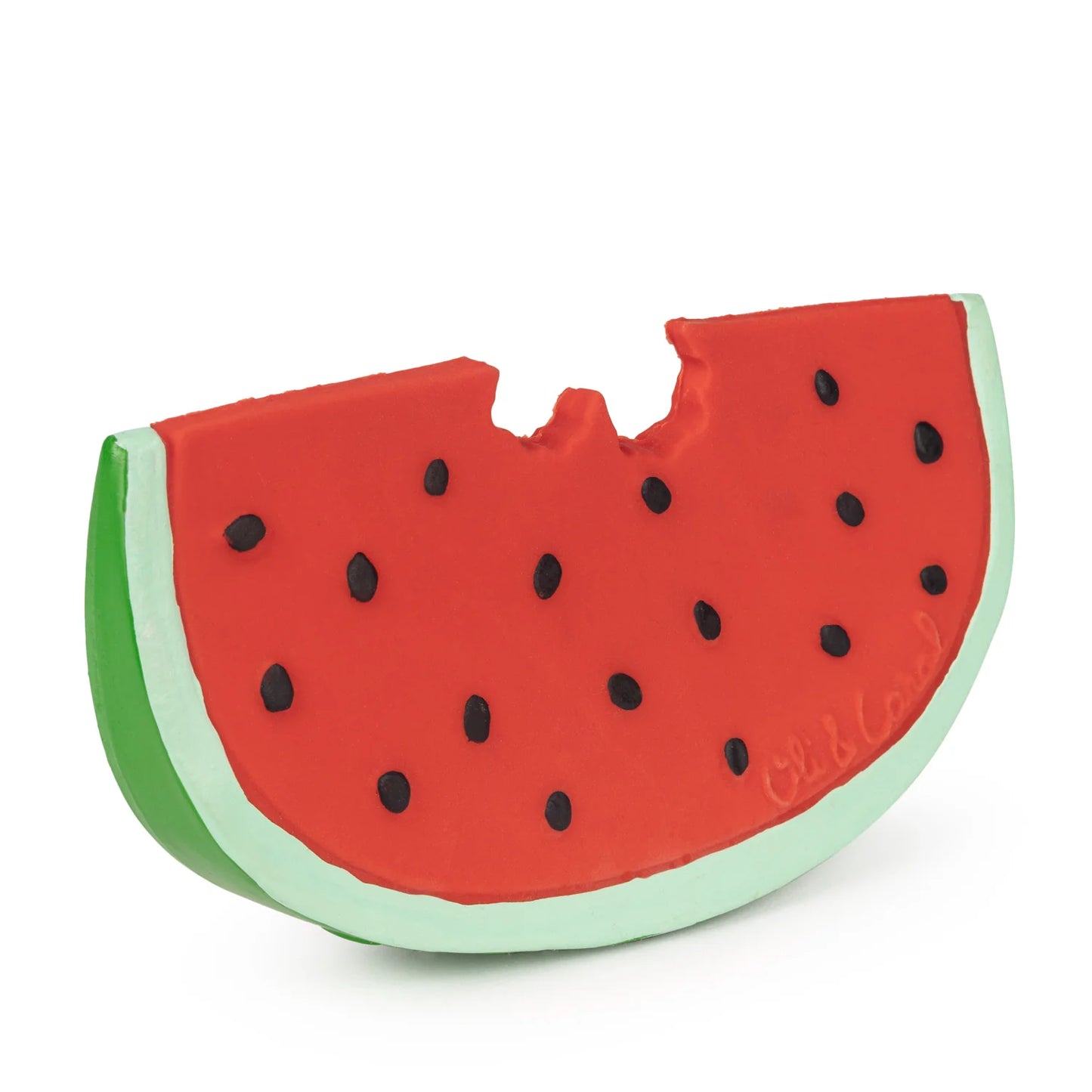 Jucărie Dentiție și Baie Bebe din Cauciuc Natural - Wally the Watermelon (Oli & Carol)