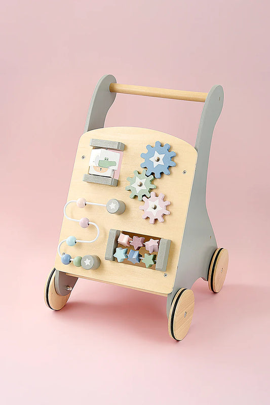 Antepremergător din Lemn cu Cuburi de Construit - Teddy - Jabadabado