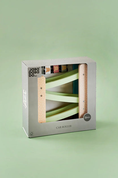 Pistă de Mașini Etajată din Lemn cu 4 Vehicule - Jabadabado