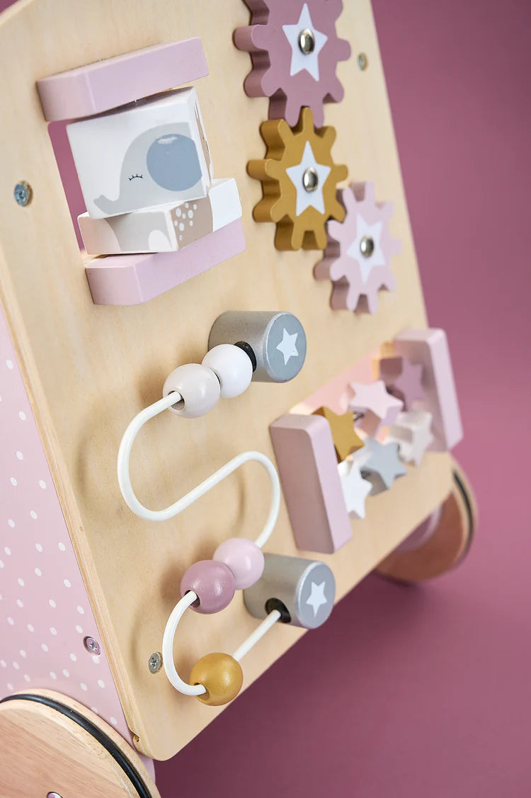 Antepremergător din Lemn cu Cuburi de Construit - Bunny- Jabadabado