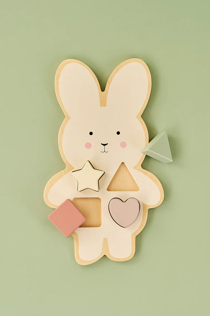 Set Cadou cu Iepuraș - Puzzle din Lemn, Jucărie de Tras și Labirint (Jabadabado)