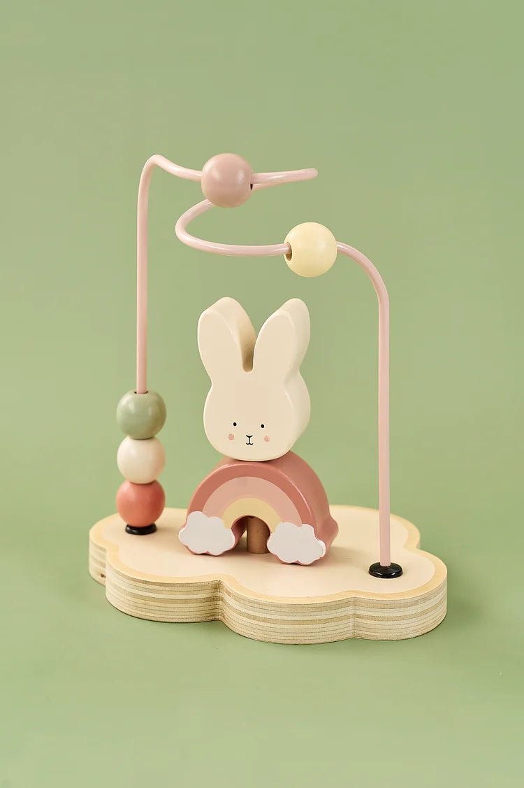 Set Cadou cu Iepuraș - Puzzle din Lemn, Jucărie de Tras și Labirint (Jabadabado)