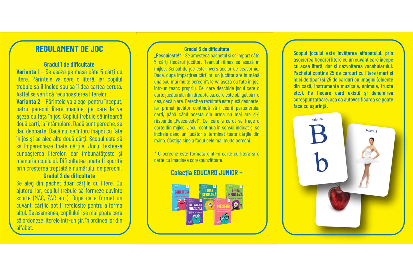 Joc de Cărți Educative: Literele și Alfabetul (Editura Gama)