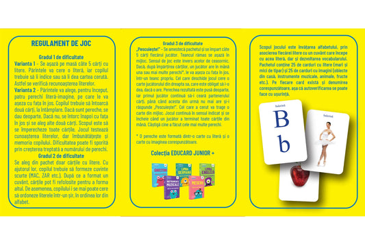 Joc de Cărți Educative: Literele și Alfabetul (Editura Gama)
