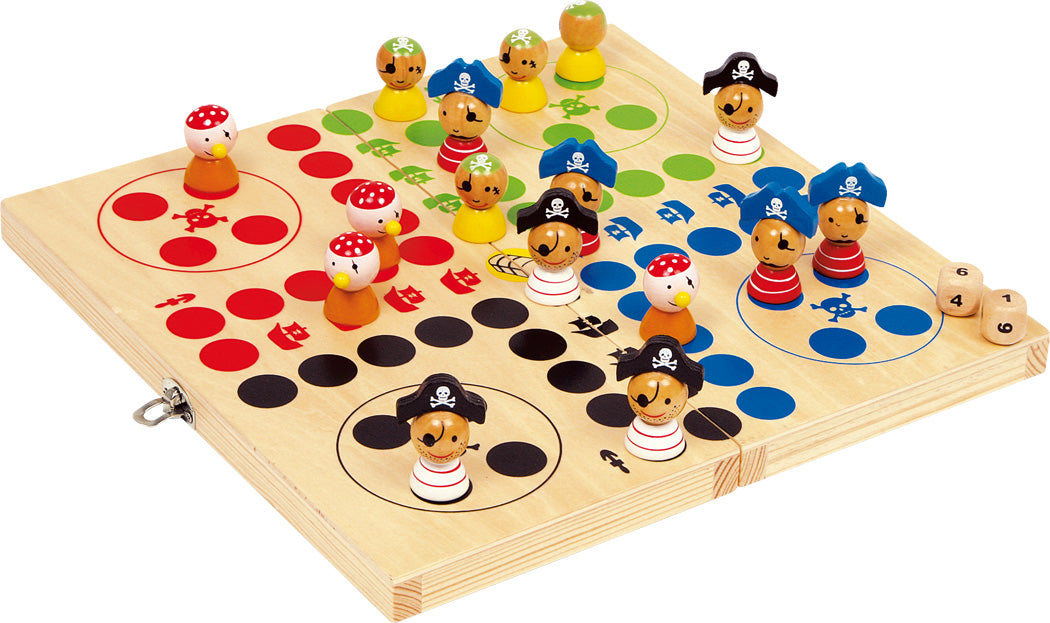 Joc Ludo "Pirate Island" din Lemn (Nu te supăra, frate!) – Small Foot | Joc de Societate Portabil